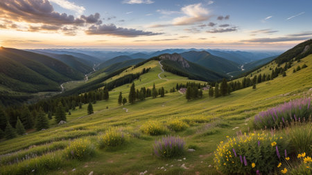 beautiful batch landscape , thousand discipline and afforest. Creative resource, AI Generatedの素材