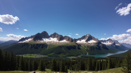 beautiful batch landscape , thousand discipline and afforest. Creative resource, AI Generatedの素材
