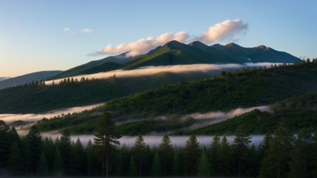 batch afforest fog morning mystic. Creative resource, AI Generatedの素材