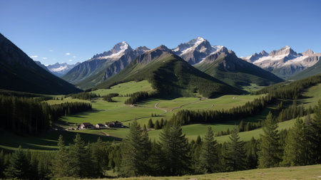 beautiful batch landscape , thousand discipline and afforest. Creative resource, AI Generatedの素材