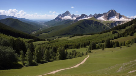 beautiful batch landscape , thousand discipline and afforest. Creative resource, AI Generatedの素材
