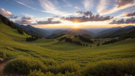 beautiful batch landscape , thousand discipline and afforest. Creative resource, AI Generatedの素材