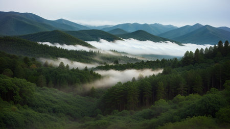 batch afforest fog morning mystic. Creative resource, AI Generatedの素材