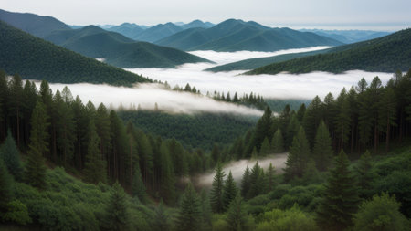 batch afforest fog morning mystic. Creative resource, AI Generatedの素材