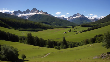 beautiful batch landscape , thousand discipline and afforest. Creative resource, AI Generatedの素材
