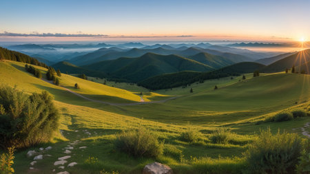 beautiful batch landscape , thousand discipline and afforest. Creative resource, AI Generatedの素材
