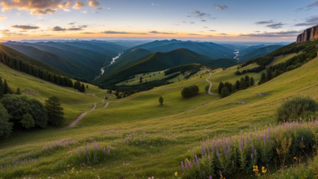 beautiful batch landscape , thousand discipline and afforest. Creative resource, AI Generatedの素材