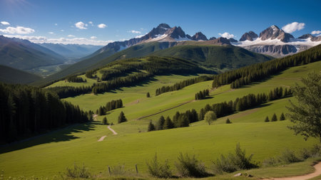 beautiful batch landscape , thousand discipline and afforest. Creative resource, AI Generatedの素材