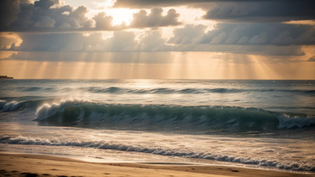 flourish on the beach as a sic . beautiful natural setting at the summer fourthly dimension. Creative resource, AI Generatedの素材