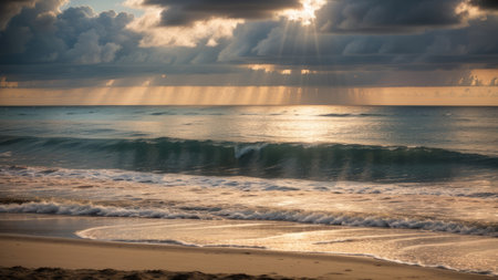 flourish on the beach as a sic . beautiful graphic preen at the summer fourthly distance. Creative resource, AI Generatedの素材
