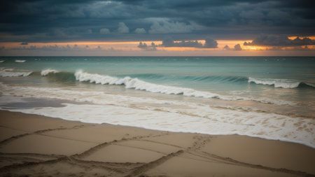 flourish on the beach as a sic . beautiful graphic preen at the summer fourthly outdistance. Creative resource, AI Generatedの素材