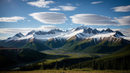 cloud over batch in Alaska. Creative resource, AI Generatedの素材