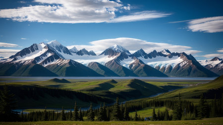 cloud over batch in Alaska. Creative resource, AI Generatedの素材