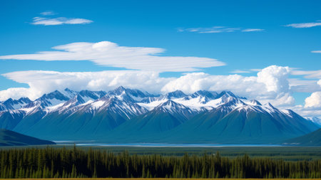 cloud over batch in Alaska. Creative resource, AI Generatedの素材