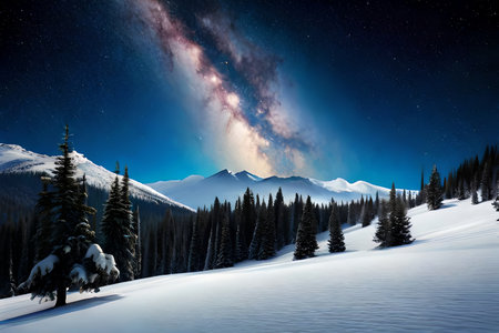 Portray a starry night with bunches of stars forming the numbers of the drawing closer year. Creative resource, AI Generatedの素材