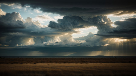 dim energized sky with sad stormy clouds a number of time as of late rain or snow as one of a kind foundation, shocking climate. Creative resource, AI Generatedの素材