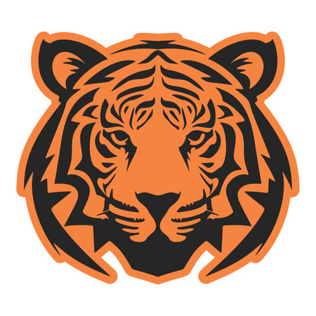 A new design with a tiger that is easy to understand and straightforward. Vector Illustration.のイラスト素材