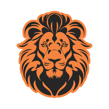 A trendy with a simple and uncomplicated lion design. Vector Illustration.のイラスト素材