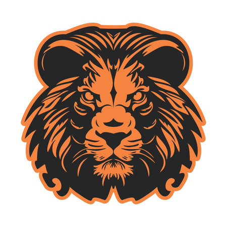 A well-liked  that has a simple and easy to recognize picture of a lion. Vector Illustration.のイラスト素材