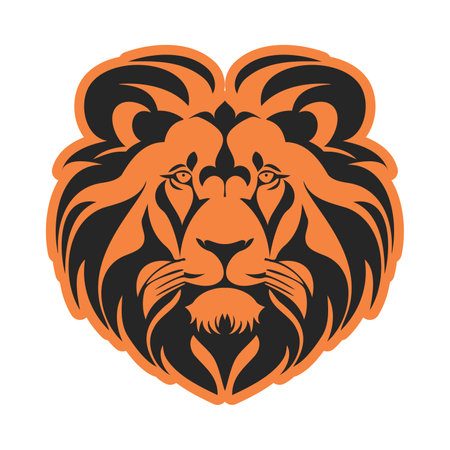 A popular with a plain and easily recognizable lion picture. Vector Illustration.のイラスト素材