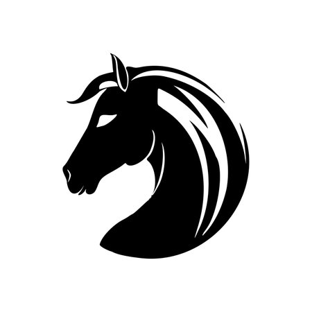 ?A basic drawing of a horse with not many details, created using only black and white colors. Vector Illustration.のイラスト素材
