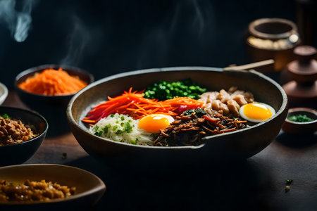 ?The camera is getting nearer to show a delicious and popular Korean dish named Bibimbap. Sometimes, it can be difficult to understand what is going on or why something is happening.. AI Generatedの素材