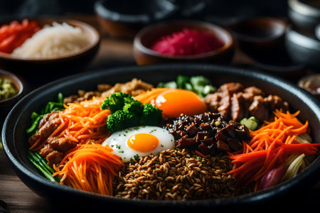 ?The camera is getting closer to film a delicious and popular Korean dish called Bibimbap. Learning and understanding things can be difficult at times. Sometimes it can be hard to know why they happen.. AI Generatedの素材