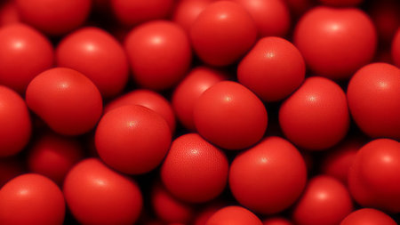 red blood cells in vein with depth of field. AI Generatedの素材