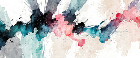 AI Generated. Abstract picturesque grunge background Watercolor trendy hand drawn artistic brushstroke illustrationの素材
