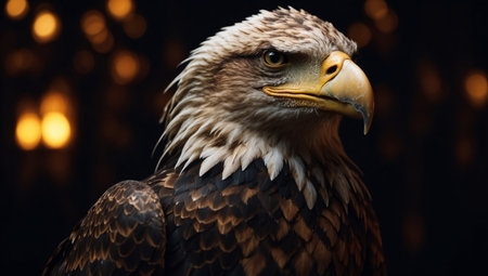 AI Generated. Old school style eagle tattoo design with black backgroundの素材