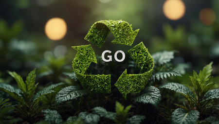 AI Generated. go green message - ecology and marketingの素材
