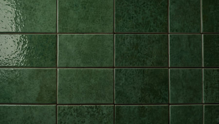 AI Generated. Old green vintage ceramic tile background Old vintage ceramic tiles in green to decorate the kitchen or bathroomの素材