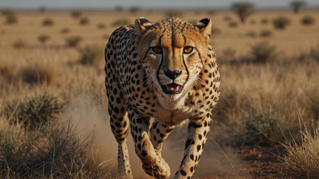 AI Generated. high speed chase, cheetah chasing antelopeの素材