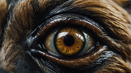 AI Generated. An extreme macro closeup of a greyhound dog eyeの素材