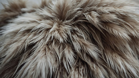 AI Generated. Prepared skin, Shammy with fur serves as a decoration on the white wallの素材