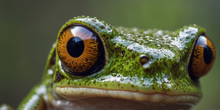 AI Generated. Closeup of a Frog's Face with Large Eyesの素材