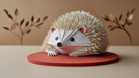 AI Generated. A cute hedgehog doing yoga in a relaxed poseの素材