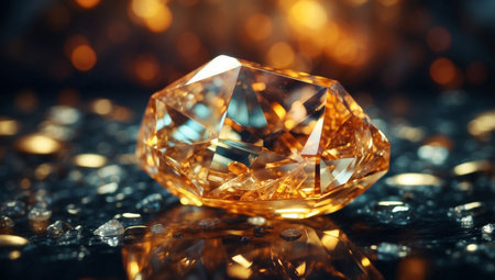 AI Generated. Precious Topaz Gemstone in Double Exposure A Shimmering Symbol of Luxury and Natures Beautyの素材