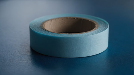 AI Generated. hypoallergenic sugical tape on blue backgroundの素材