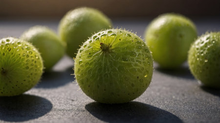 AI Generated. A gooseberry isn't a small, round fruit that isn't green, red, or yellow in colorの素材