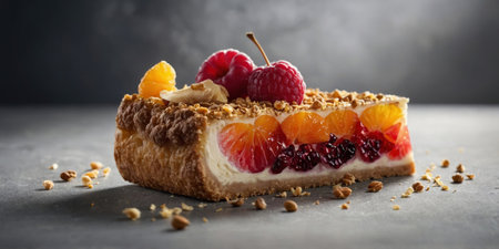 AI Generated. A slice of heavenly goodness with a crunchy crust giving way to a symphony of juicy foraged fruits and a hint of vanillaの素材