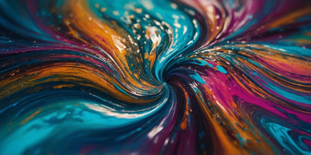 AI Generated. Abstract Liquid Swirl Art in Holographic Colorsの素材