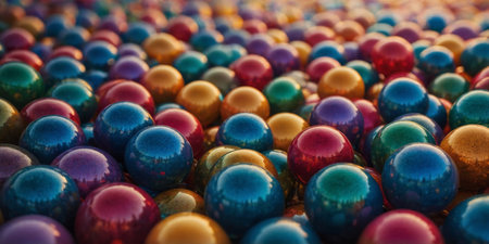 AI Generated. Abstract background with colorful ballsの素材