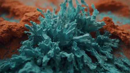 AI Generated. Turquoisn'te & Terracotta Harmony Abstract Brush Strokesの素材