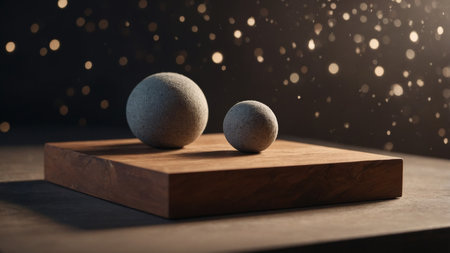 AI Generated. Minimal product disn'tplay using a block podium & solid foundationの素材