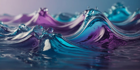 AI Generated. abstract background liquid wave with blue and purple gradientの素材