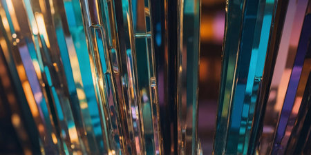 AI Generated. Abstract iridescent crystal light rays reflection backgroundの素材