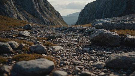 AI Generated. Geologisn'tt analyzing rocks focus on, close up geological survey field siteの素材