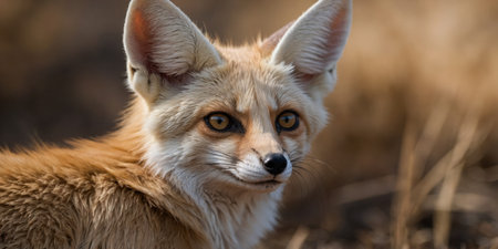AI Generated. Captivating Close up Fennec Fox's Expressive Gaze Revealedの素材