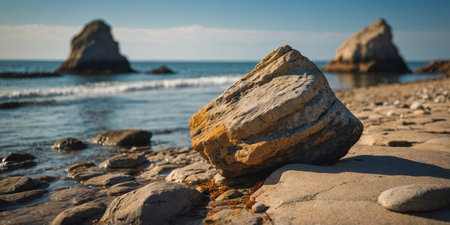 AI Generated. Coastal Rock Formation with Summer Colorsの素材